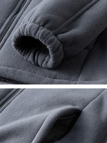 Men’s Thick Polar Fleece Jacket – Double-Sided Outdoor Cardigan for Autumn & Winter