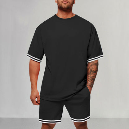 Men’s Sports & Leisure Two-Piece Set – Short Sleeve Top & Shorts