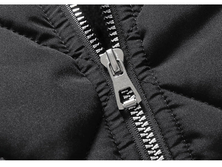 Men’s Quilted Cotton Baseball Jacket – Winter Warm, Windproof Casual Outerwear