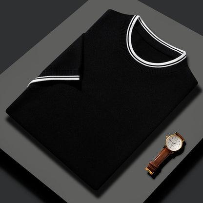 Men’s Mulberry Silk Wool T-Shirt – Lightweight Short Sleeve Luxury Tee