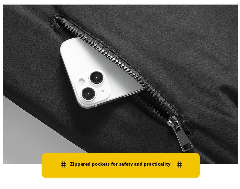 Men’s Lightweight Stand Collar Jacket – Zipper Pocket Casual Outerwear
