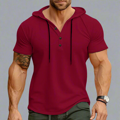 Men’s Hooded Workout Tee – Lightweight Short-Sleeve Fitness Top
