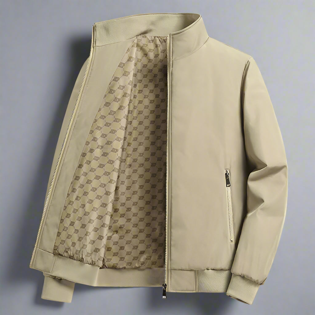Men’s Lightweight Stand Collar Jacket – Zipper Pocket Casual Outerwear