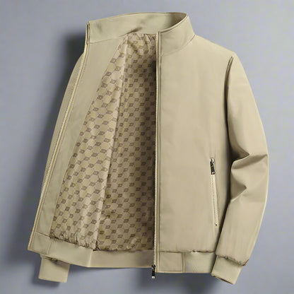 Men’s Lightweight Stand Collar Jacket – Zipper Pocket Casual Outerwear