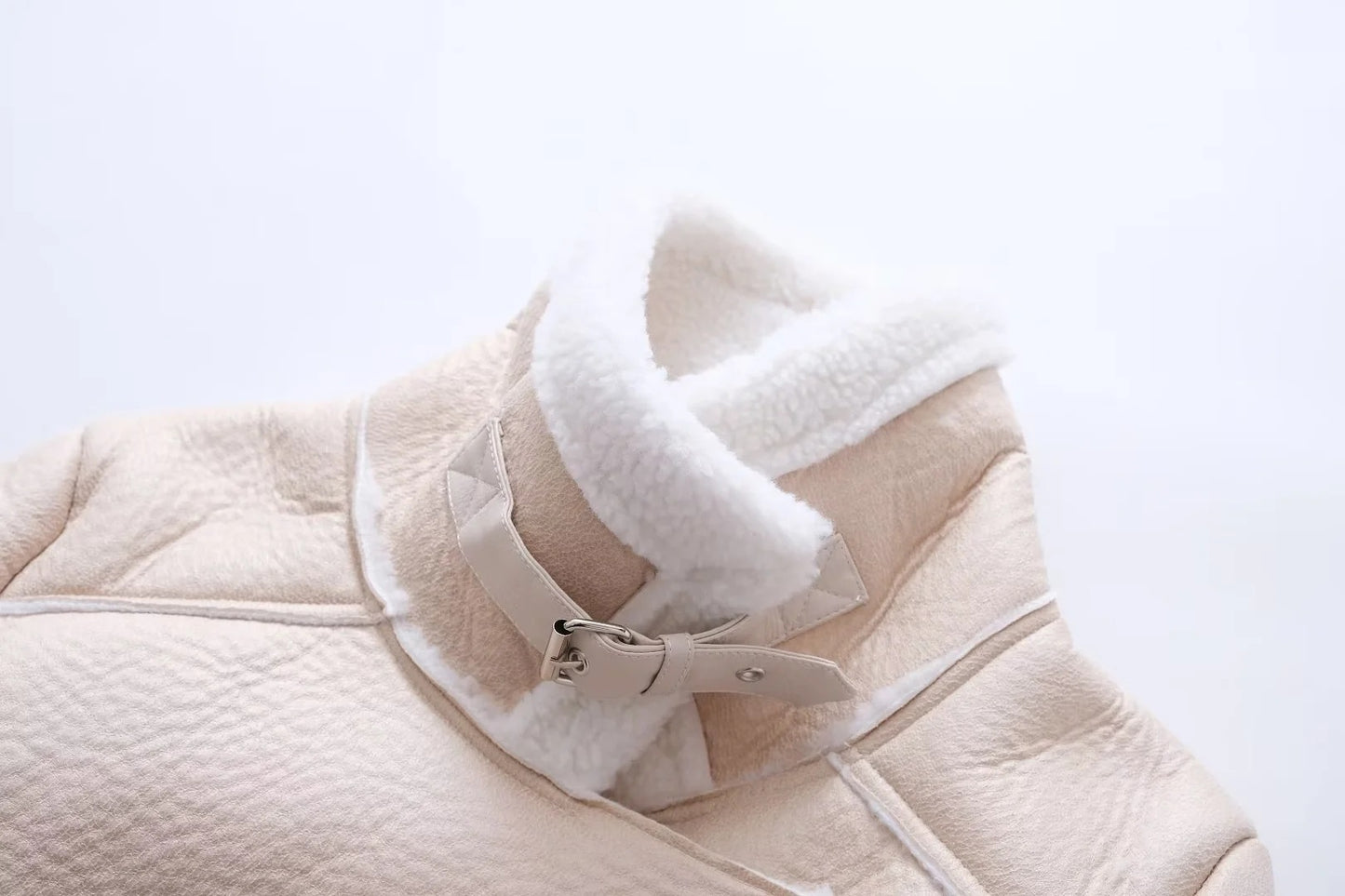 Women’s Faux Leather Lamb Fur Lined Jacket