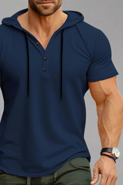 Men’s Hooded Workout Tee – Lightweight Short-Sleeve Fitness Top