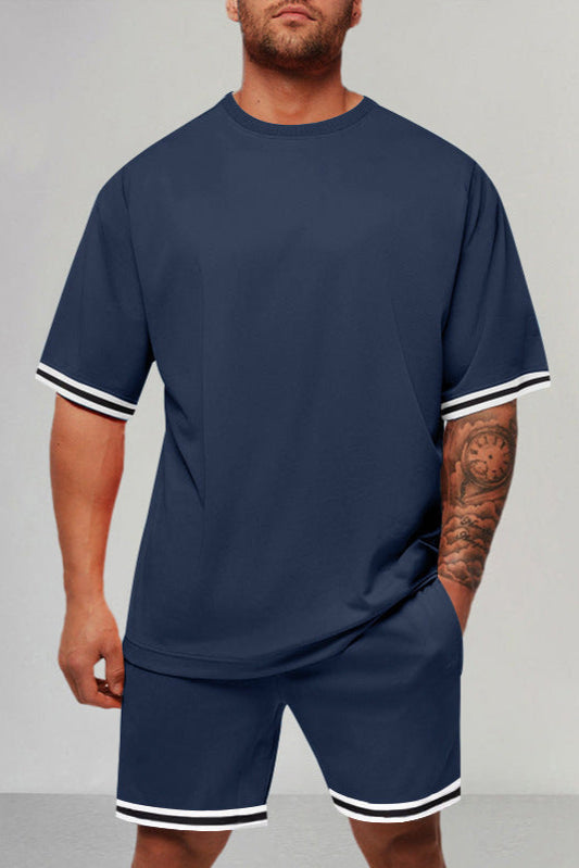 Men’s Sports & Leisure Two-Piece Set – Short Sleeve Top & Shorts