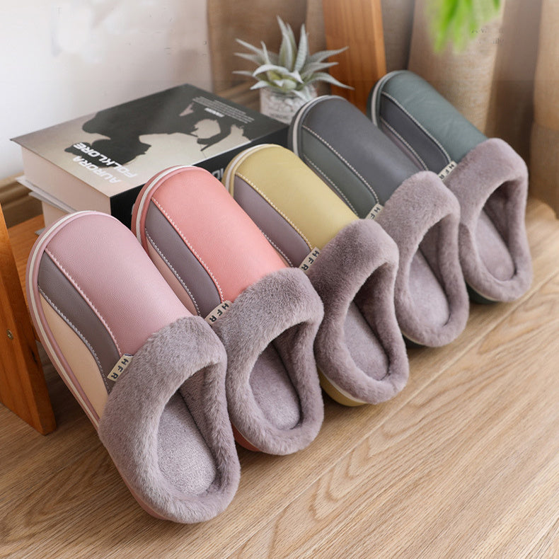 Women’s Plush Winter Indoor Slippers – Waterproof, Non-Slip & Cozy
