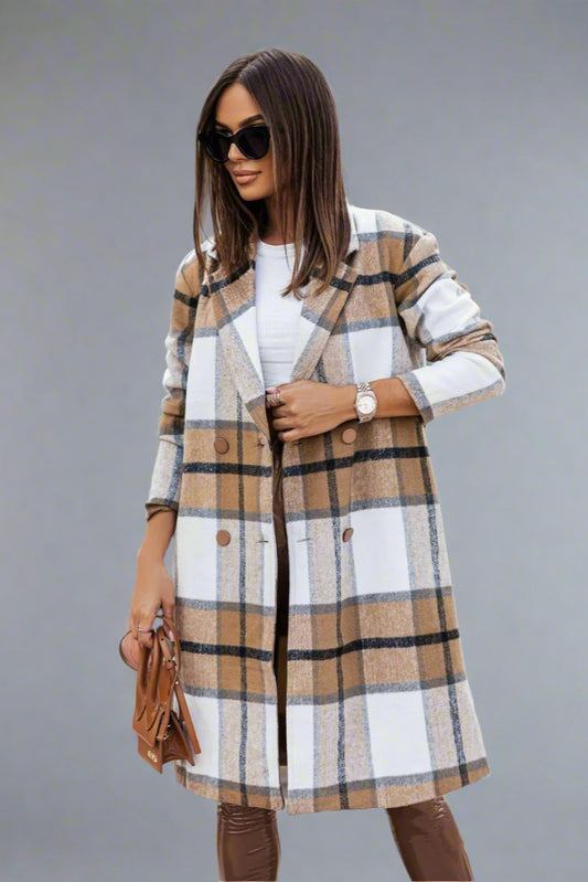 Mid-length Plaid Wool Coat - Fall/Winter Collection