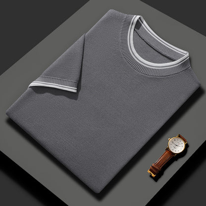 Men’s Mulberry Silk Wool T-Shirt – Lightweight Short Sleeve Luxury Tee
