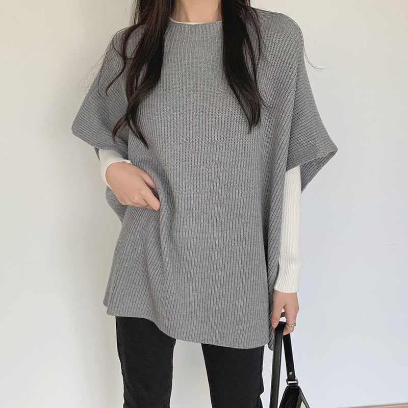 Women’s Elegant Loose Fit Cape Cloak Sweater