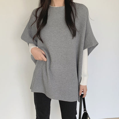 Women’s Elegant Loose Fit Cape Cloak Sweater