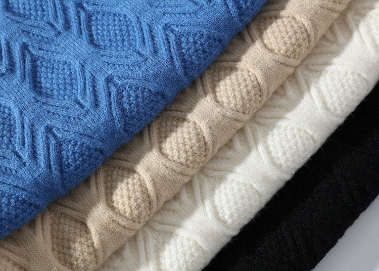 Men’s Casual Cable Knit Sweater – Solid Color Pullover