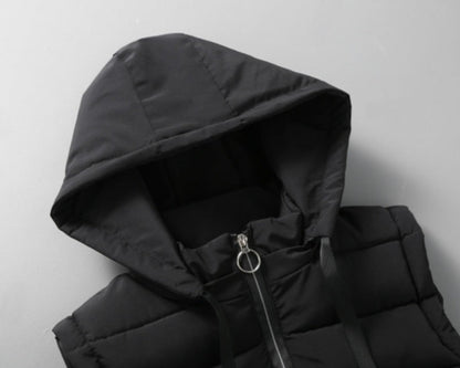 Men’s Thickened Cotton Padded Vest – Winter Casual Zip-Up Outerwear