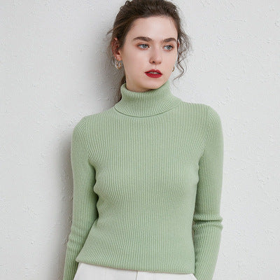 Women’s Winter Turtleneck Woolen Sweater – Thickened Slim Fit Base Layer