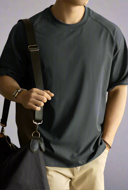 Men’s Loose-Fit Raglan T-Shirt – Antibacterial & UV Protection