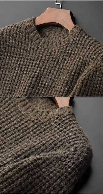 Thick Knit Pullover Sweater – Warm Inner Layer for Winter Comfort