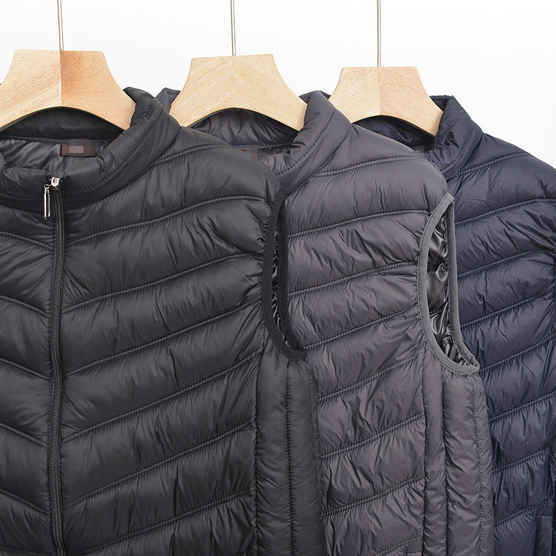 Men’s Lightweight Puffer Vest – Stand Collar Insulated Waistcoat