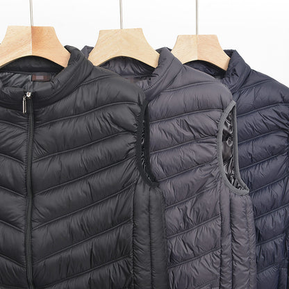 Men’s Lightweight Puffer Vest – Stand Collar Insulated Waistcoat