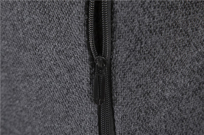 Men’s Fleece-Lined Zip-Up Hoodie – Casual Solid Color Cardigan
