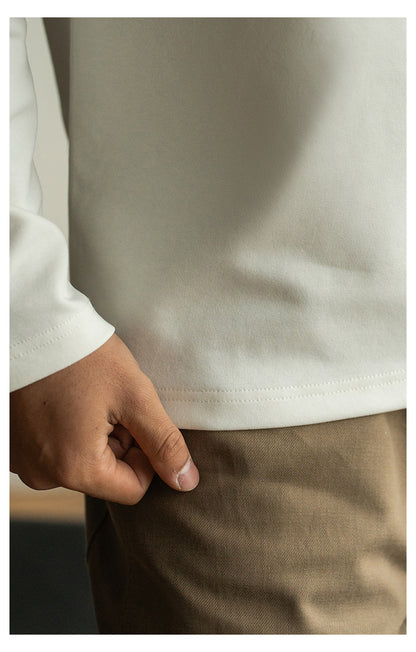 Men’s Contrast Pocket Pullover – Long Sleeve Loose Fit Spring Top