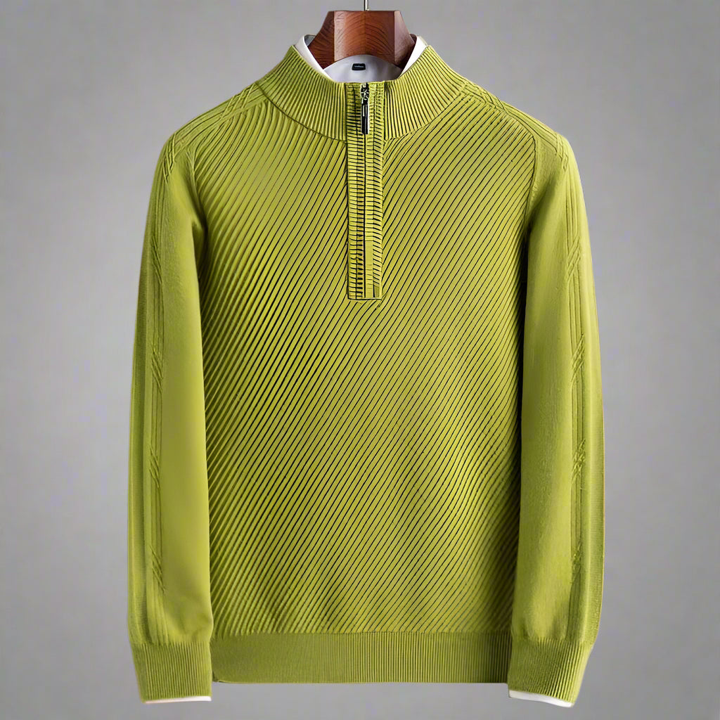 Men’s Pure Wool Knit Sweater – Thickened Winter Pullover