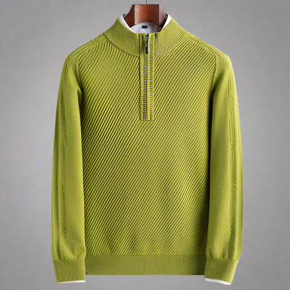 Men’s Pure Wool Knit Sweater – Thickened Winter Pullover