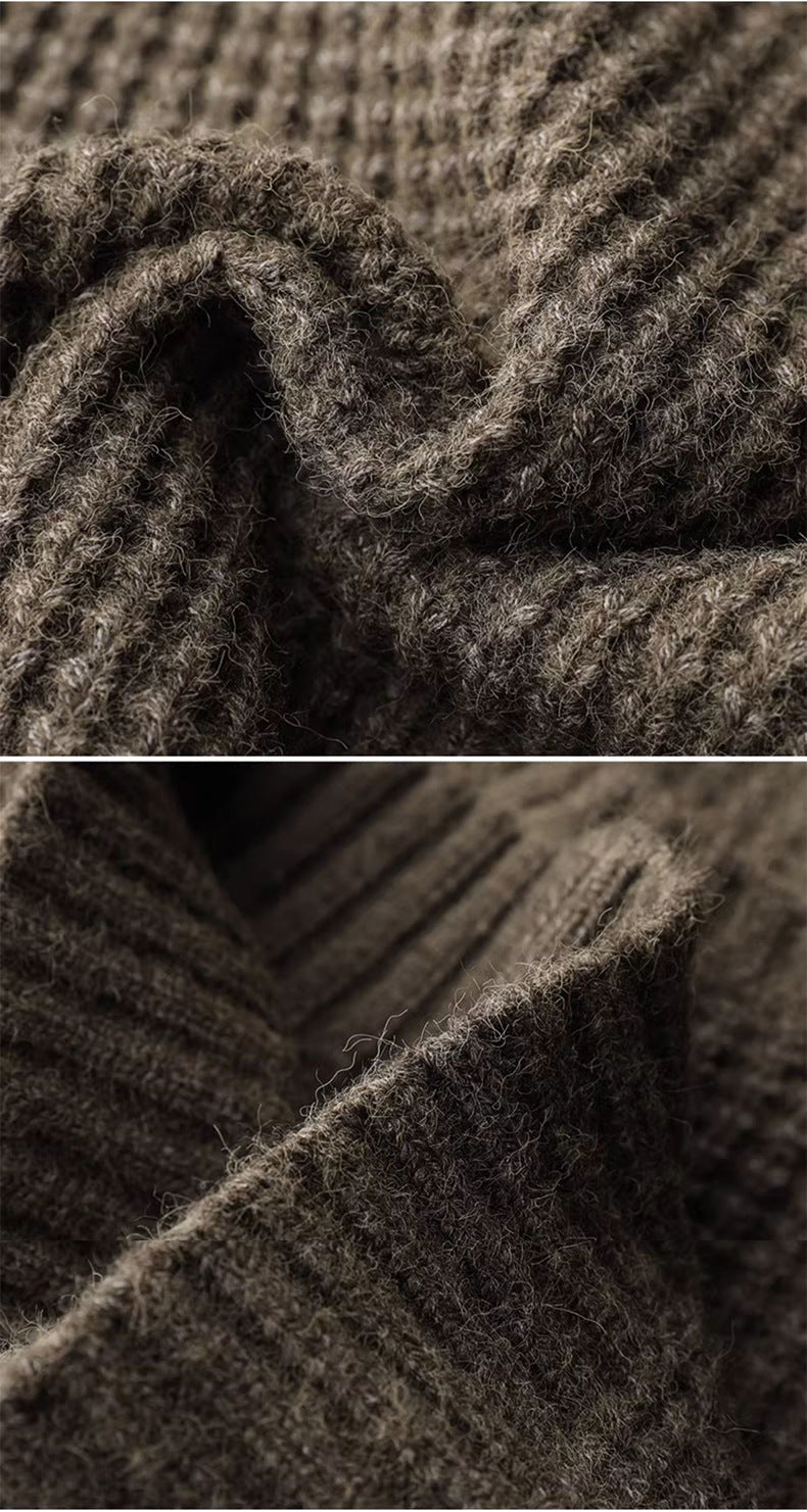 Thick Knit Pullover Sweater – Warm Inner Layer for Winter Comfort