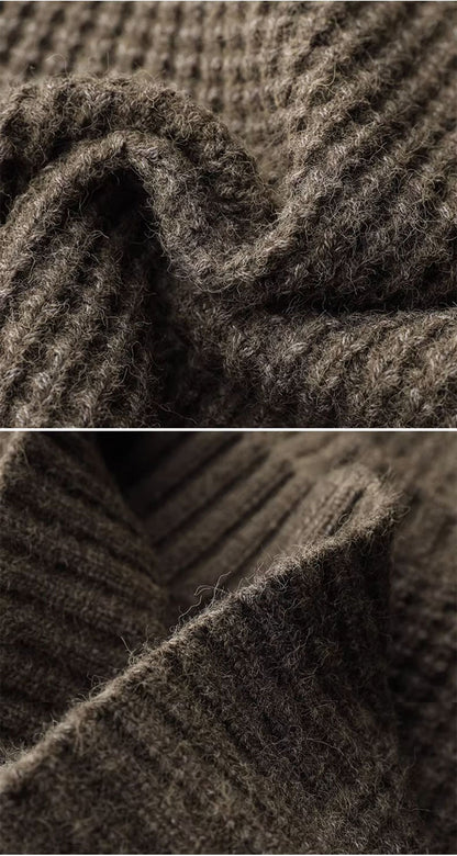 Thick Knit Pullover Sweater – Warm Inner Layer for Winter Comfort