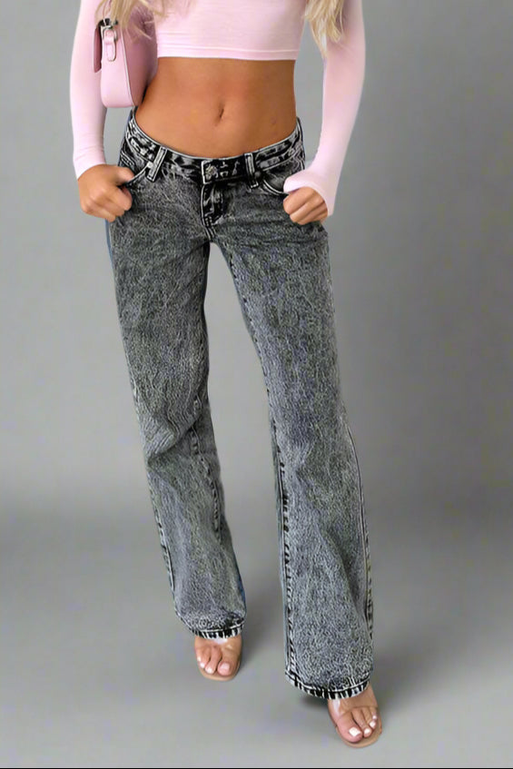 Retro Loose Fit Straight Denim Trousers