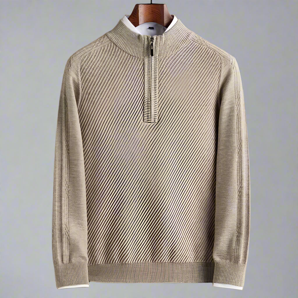 Men’s Pure Wool Knit Sweater – Thickened Winter Pullover