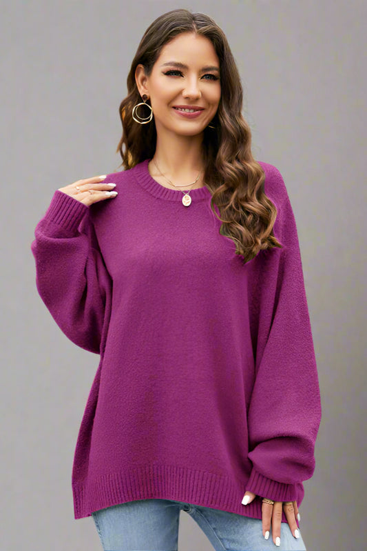 Women’s Loose Batwing Sleeve Pullover Sweater – Autumn & Winter Casual Knitwear