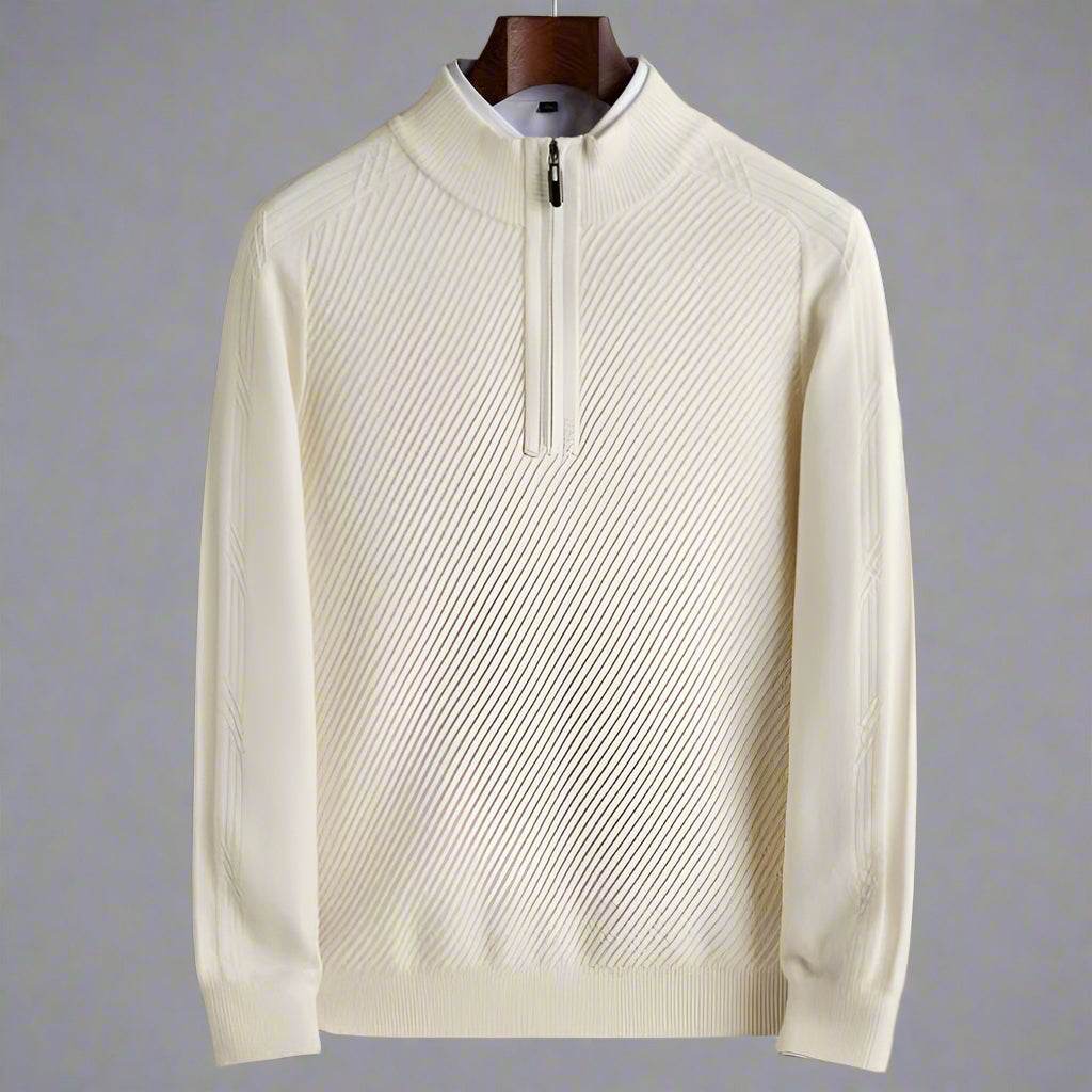 Men’s Pure Wool Knit Sweater – Thickened Winter Pullover