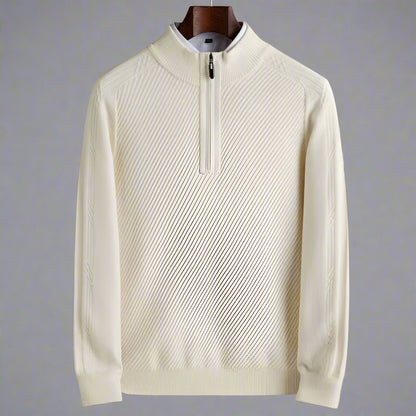 Men’s Pure Wool Knit Sweater – Thickened Winter Pullover
