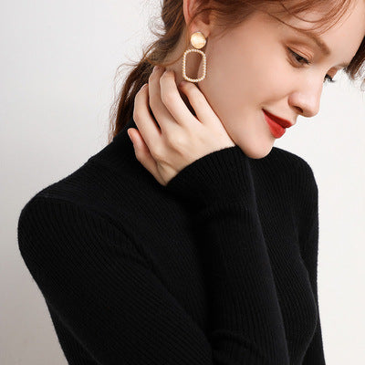 Women’s Winter Turtleneck Woolen Sweater – Thickened Slim Fit Base Layer