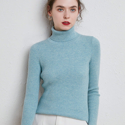 Women’s Winter Turtleneck Woolen Sweater – Thickened Slim Fit Base Layer