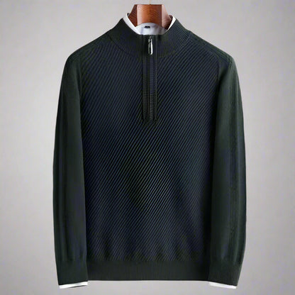 Men’s Pure Wool Knit Sweater – Thickened Winter Pullover
