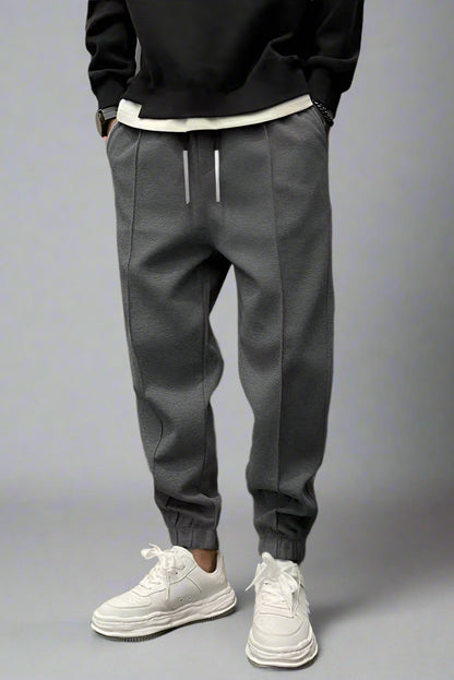 Thick Drawstring Sweatpants – Ankle-Tied Relaxed Fit