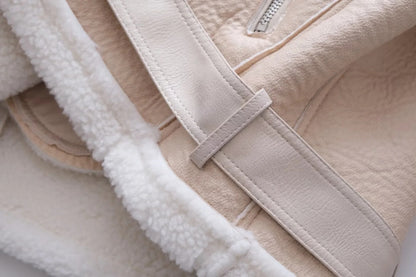 Women’s Faux Leather Lamb Fur Lined Jacket