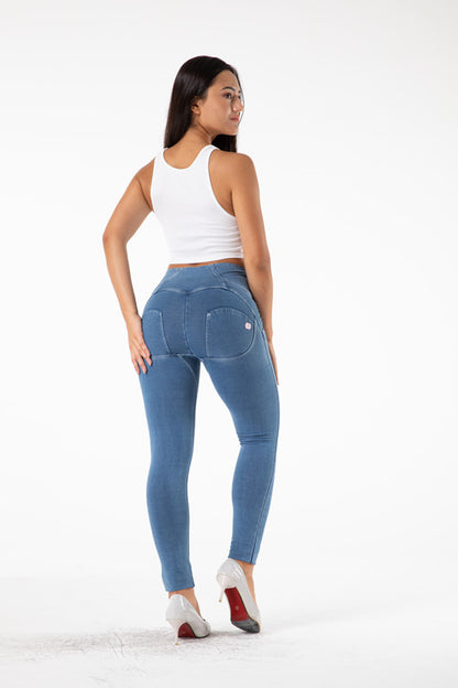 Shascullfites Women’s High Waist Butt-Lifting Jeggings – Push-Up Denim Leggings for Gym & Everyday Wear