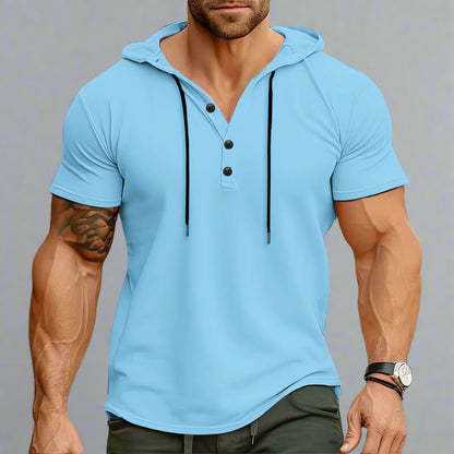 Men’s Hooded Workout Tee – Lightweight Short-Sleeve Fitness Top
