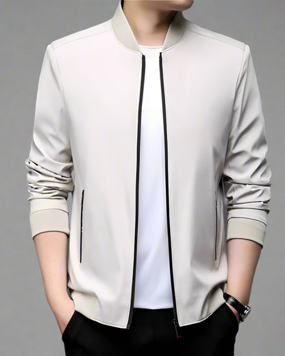 Men’s Business Casual Baseball Jacket – Lightweight Long Sleeve Outerwear