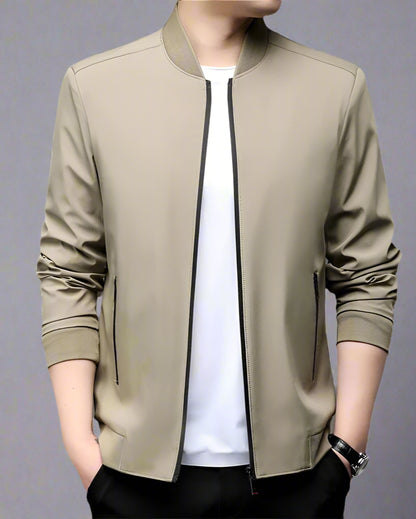 Men’s Business Casual Baseball Jacket – Lightweight Long Sleeve Outerwear