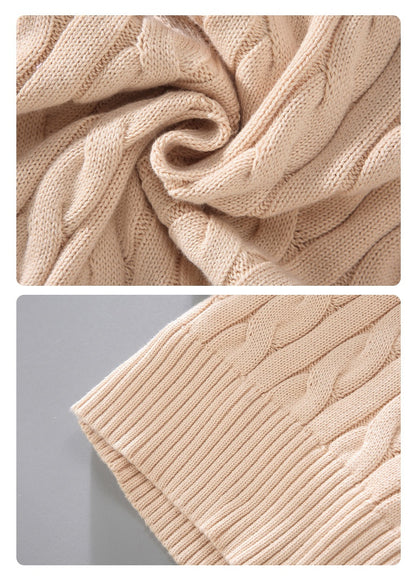 Quarter-Zip Cable Knit Pullover – Thickened Winter Sweater