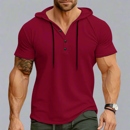 Men’s Hooded Workout Tee – Lightweight Short-Sleeve Fitness Top