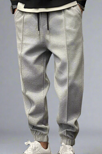 Thick Drawstring Sweatpants – Ankle-Tied Relaxed Fit