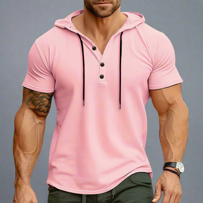 Men’s Hooded Workout Tee – Lightweight Short-Sleeve Fitness Top