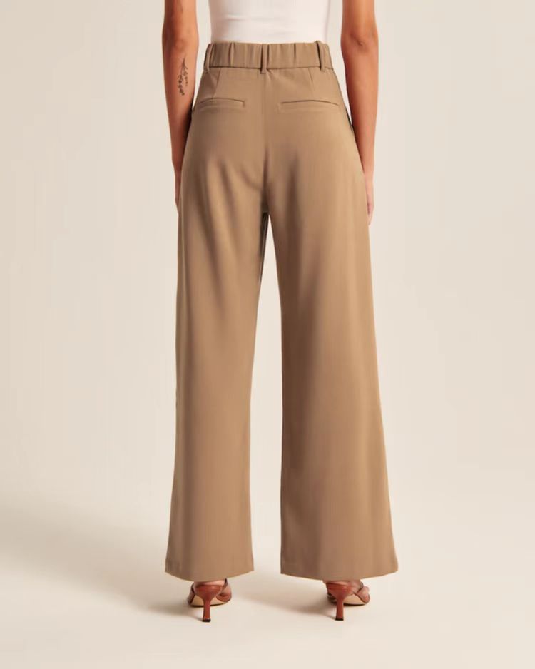 Women’s High Waist Wide-Leg Trousers with Pockets – Elegant Straight-Cut Casual Pants