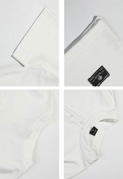 Men’s Summer Henley T-Shirt – Simple Solid Color Short Sleeve