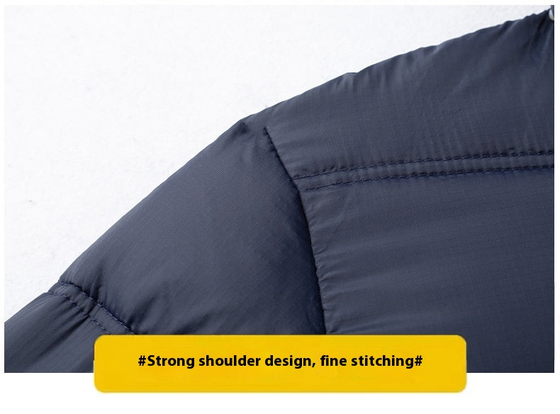 Men’s Hooded Winter Puffer Jacket – Thick Cotton-Padded Zip-Up Coat